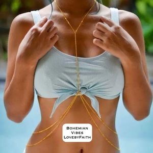 Gold waist belly chain fashion jewelry